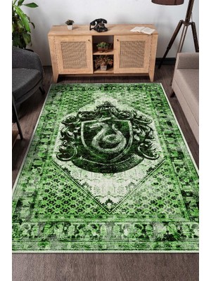 Homshtag Slytherin Dokuma Tabanlı Yıkanabilir Kaymaz Harry Potter Film Halısı