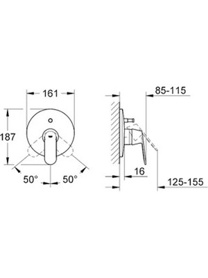 Grohe Eurosmart Cosmo Ankastre Banyo Duş Bataryası - 19382000