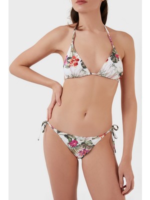 Guess Removable Baskılı Çıkartılabilir Dolgulu Ip Askılı Üçgen Bikini Üstü Bayan Bikini Üstü E02J25MC045 P06W