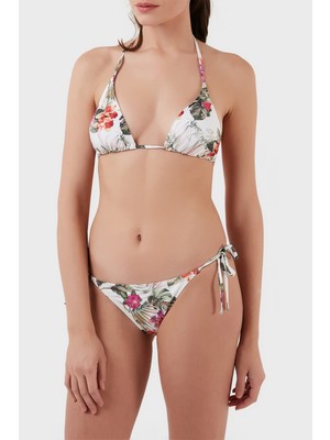 Guess Removable Baskılı Çıkartılabilir Dolgulu Ip Askılı Üçgen Bikini Üstü Bayan Bikini Üstü E02J25MC045 P06W