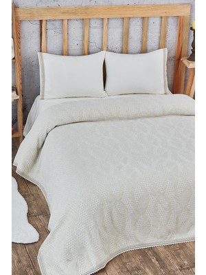 Evlen Home Collection Valerin Şönil Akrilik Çift Kişilik Yatak Örtüsü Seti (Pike Takımı) Çeyizlik - Günlük 4 Parça 250X260CM