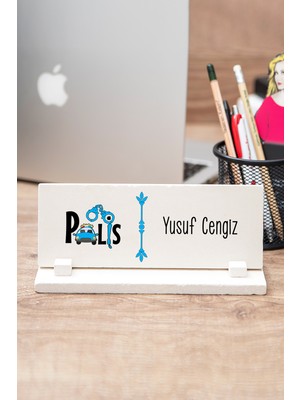 Hediye Dükkanı Polise Hediye Taş Masa Isimliği