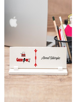 Hediye Dükkanı Gazeteciye Hediye Taş Masa Isimliği