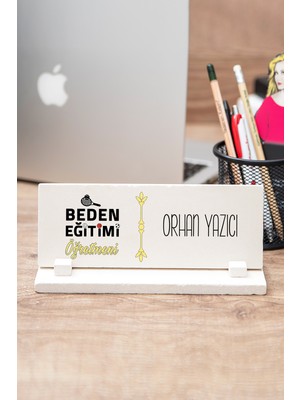 Hediye Dükkanı Beden Eğitimi Öğretmenine Hediye Taş Masa Isimliği