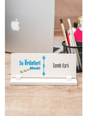 Hediye Dükkanı Su Ürünleri Mühendisine Hediye Taş Masa Isimliği