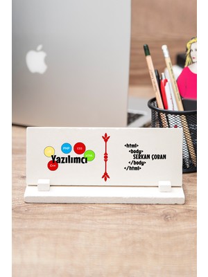 Hediye Dükkanı Yazılımcıya Hediye Taş Masa Isimliği