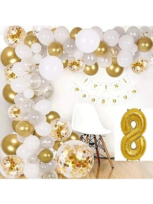 Çıtı Pıtı Store 0-9 Yaş Balon Zinciri Seti Gölge Altın Balon Dekorasyon