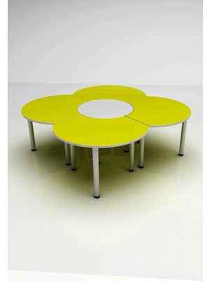 3G Tasarım Anaokulu 4 Yapraklı Papatya Masa Q:180 cm