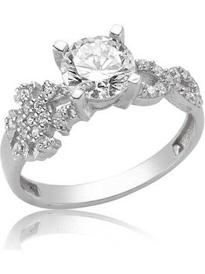 Stil Love Gümüş Kar Tanesi Sonsuzluk Tek Taş Bayan Yüzük