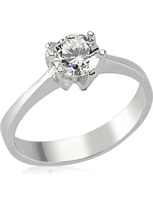 Stil Love Gümüş Tek Taş Bayan Yüzük