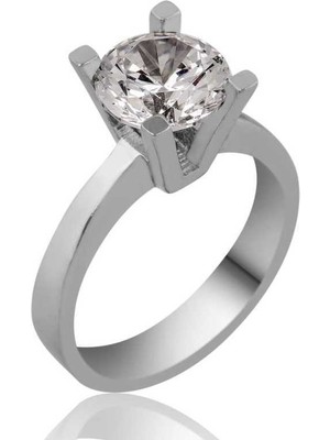 Stil Love Gümüş Tek Taş Bayan Yüzük