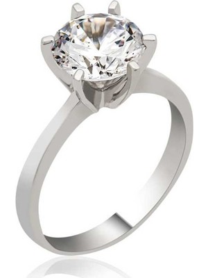 Stil Love Gümüş Tek Taş Bayan Yüzük