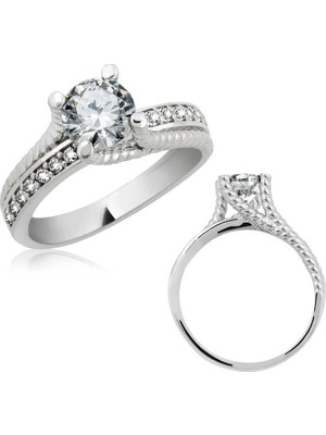 Stil Love Gümüş Tek Taş Bayan Yüzük