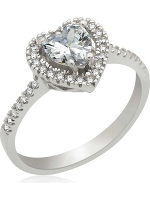 Stil Love Gümüş Kalpli Bayan Yüzük