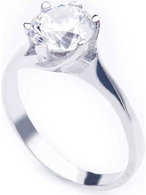 Stil Love Gümüş Tek Taş Bayan Yüzük