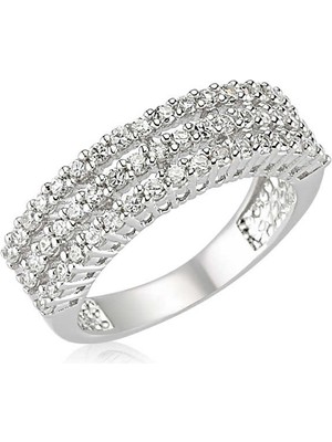 Stil Love Gümüş 3 Sıra Yarım Tur Bayan Yüzük