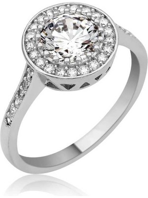 Stil Love Gümüş Tek Taş Bayan Yüzük