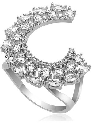 Stil Love Gümüş Markiz Taşlı Bayan Yüzük