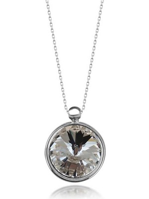 Gumush Swarovski Crystal Taşlı Çerçeveli Gümüş Kadın Kolye
