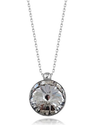 Gumush Swarovski Crystal Taşlı Çerçeveli Gümüş Kadın Kolye