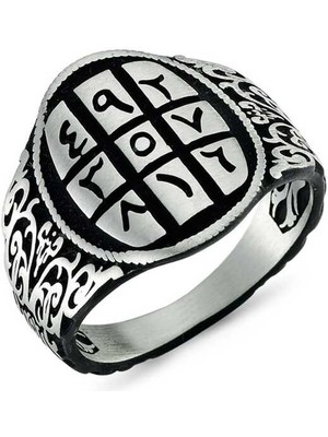 Stil Love Gümüş Ebced Erkek Yüzük