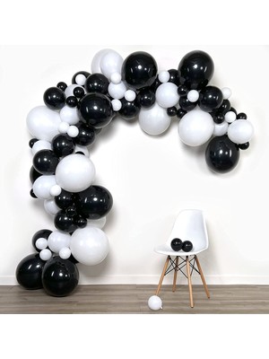 Bal10 Dünyası Siyah-Beyaz Balon Seti 70 Adet