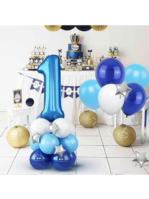 Best Parti Mavi Rakam Balon Karşılama Seti Yaş Balonlu Yaş 1