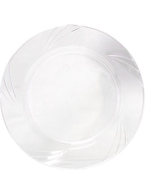 Parti Adresi Lüks Plastik Mika Tabak 6'lı 23 cm Şeffaf