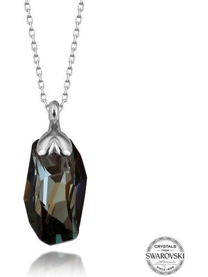 Gumush Swarovski Crystal Taşlı Kesim Gümüş Kadın Kolye