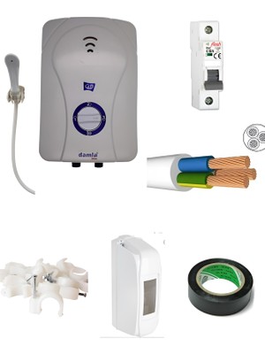 Damla Ideal Elektrıklı Şohben 3mt Kablolu Tam Takım Set