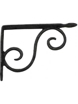 AlanSansli Prinç Döküm Antik Siyah Rustik Eskitme, Ferforje Tipi Osmanlı Tarzı Dekoratif Raf Altı Hft12039
