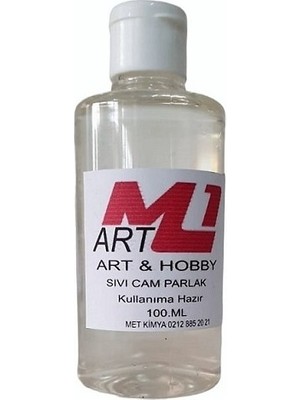 M1 Art Parlak Sıvı Cam 100.ML Kullanıma Hazır Şeffaf Yüzeyler İçin Yüksek Su Direnci