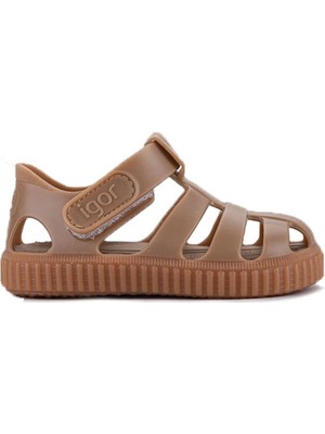 Igor S10291-183 Nıco Caramelo Taupe Çocuk Sandalet Kahve Poliüretan Malzeme Kız Çocuk İçin Rahat Tasarım