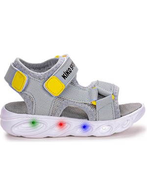 Kiko Kids Tisu Işıklı Erkek Çocuk Cırtlı Sandalet Ayakkabı