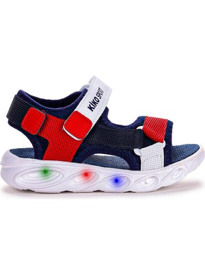 Kiko Kids Tisu Işıklı Erkek Çocuk Cırtlı Sandalet Ayakkabı