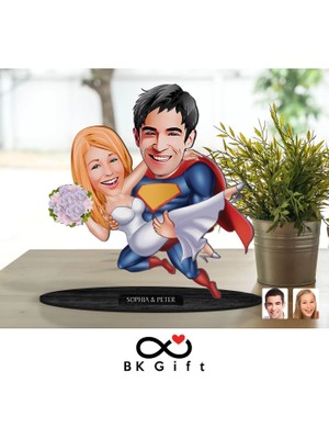 Bk Gift Kişiye Özel Sevgililer Karikatürlü Ahşap Biblo, Sevgililer Günü Hediyesi, Doğum Günü Hediyesi, Yıl Dönümü Hediyesi-92