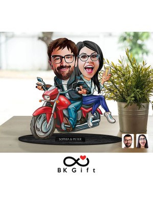 Bk Gift Kişiye Özel Sevgililer Karikatürlü Ahşap Biblo, Sevgililer Günü Hediyesi, Doğum Günü Hediyesi, Yıl Dönümü Hediyesi-97