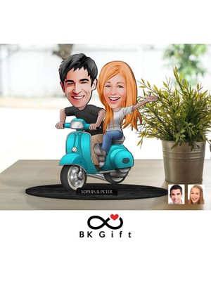 Bk Gift Kişiye Özel Sevgililer Karikatürlü Ahşap Biblo, Sevgililer Günü Hediyesi, Doğum Günü Hediyesi, Yıl Dönümü Hediyesi-99