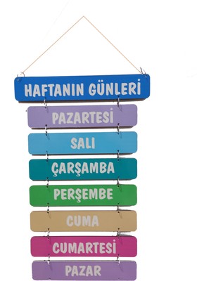 hepenuygun Ahşap Haftanın Günleri Panosu
