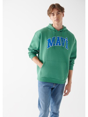 Mavi Erkek Mavi Logo Baskılı Yeşil Sweatshirt 067149-35388