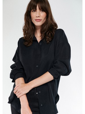 Mavi Kadın Lux Touch Siyah Modal Gömlek 122854-35022