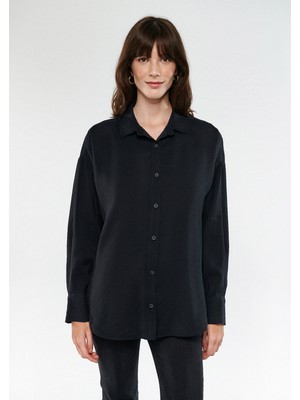 Mavi Kadın Lux Touch Siyah Modal Gömlek 122854-35022