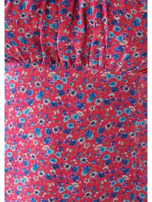Mavi Kadın Mini Çiçek Baskılı Elbise 1310144-82537