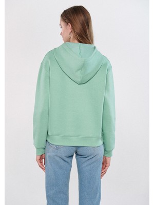 Mavi Kadın Kapüşonlu Yeşil Basic Sweatshirt 167299-71791