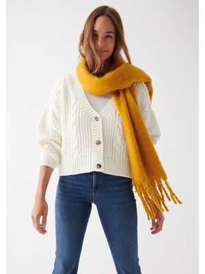 Mavi Kadın Düğmeli Beyaz Hırka 1710130-81964