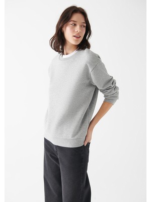 Mavi Kadın Bisiklet Yaka Gri Sweatshirt 8816126-34686