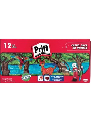 Pritt 12'li Pastel Boya Karton Kutu Renkli Yumuşak Uçlar ile Çizim İçin İdeal