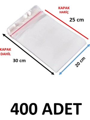 Yakutsan 400 Adet Şeffaf Yapışkanlı  Poşet - Opp Kendinden Yapışkanlı  Parlak Poşet 20X30 cm