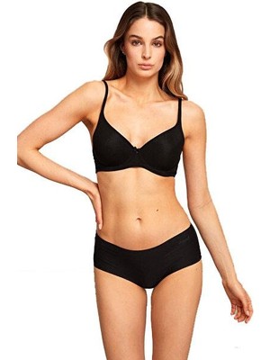 Kom Rosalinda Lazer Kesim Dikişsiz Siyah Şort