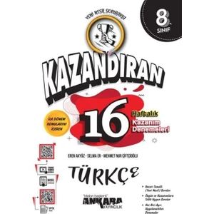 Ankara Yayıncılık 8.Sınıf  LGS Türkçe Kazandıran 16 Haftalık Kazanım Denemeleri